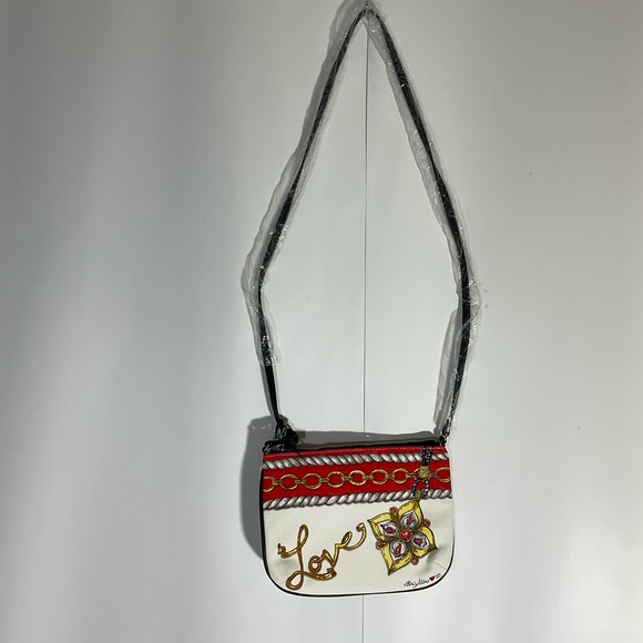 Brighton Love Glitter & Go Crossbody Bag Durable Cloth Material Zipper & Tassel - Picture 9 of 16